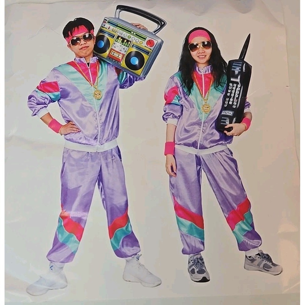80s Cosplay Costume Sports Wear Outfits Full‎ Set Halloween Party Stage - Kids M